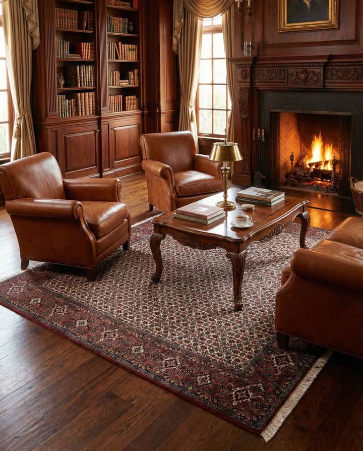 6' 8 x 6' 9 Bidjar With Silk Square Rug