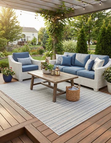 7' x 10' Easy-Clean Ribbon Indoor / Outdoor Rug