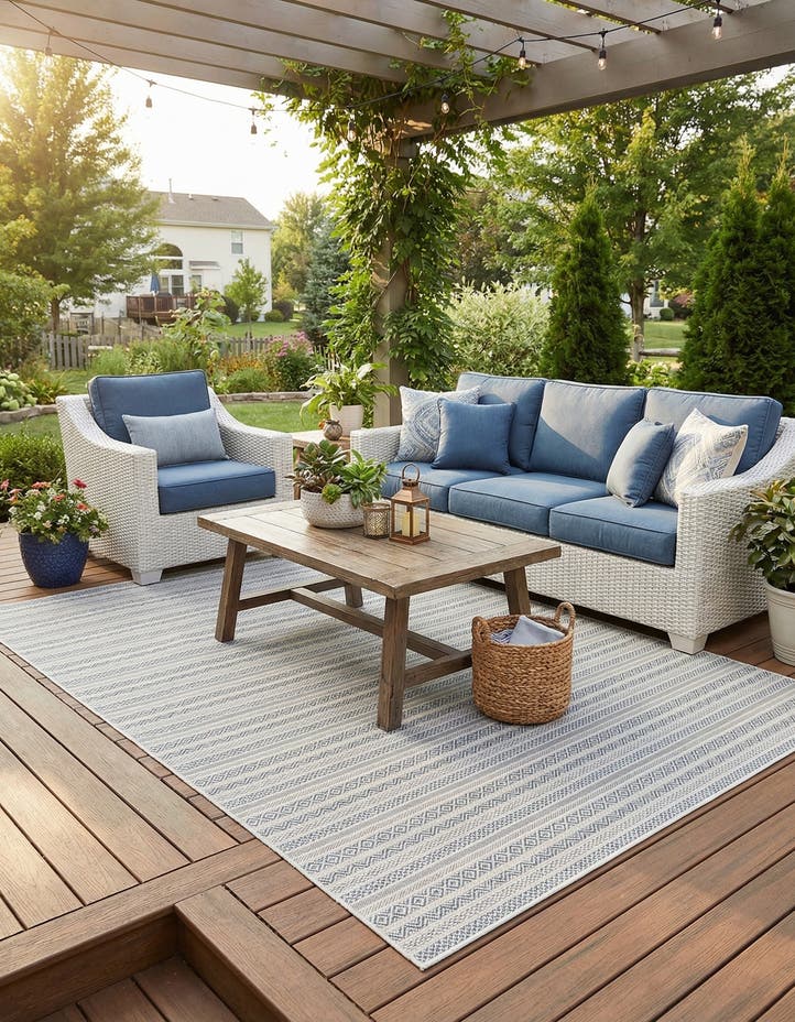 7' x 10' Easy-Clean Ribbon Indoor / Outdoor...