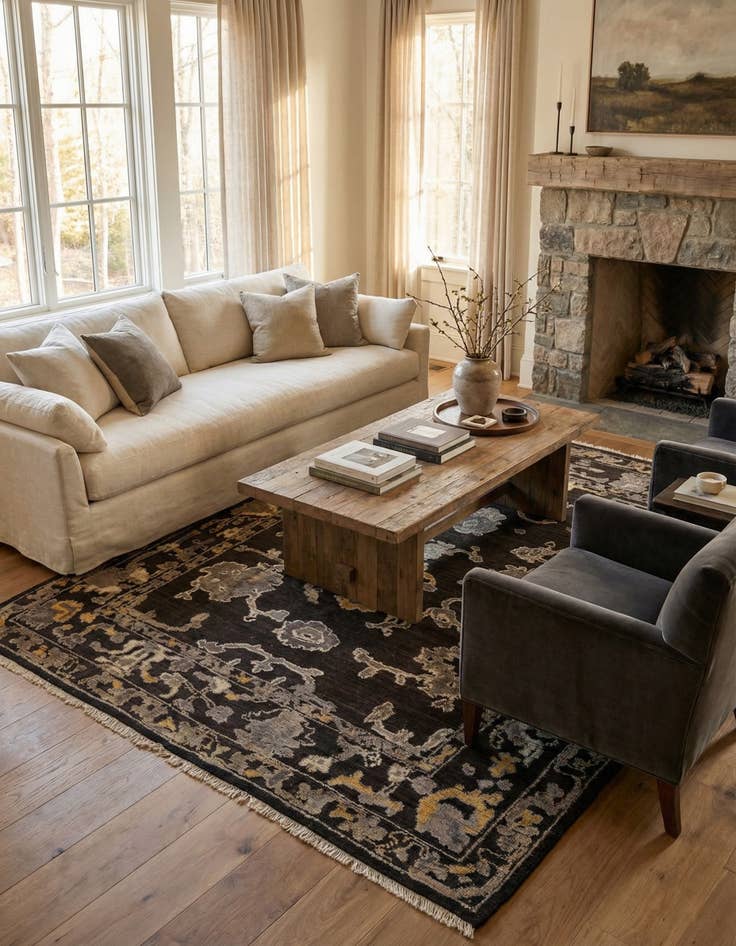 Detail image of 9' 4 x 12'  Hand Knotted Oushak Wool Rug