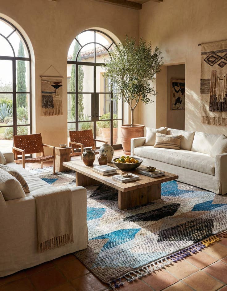 Detail image of  9' 1 x 12' 1  Hand Knotted Moroccan Wool Rug