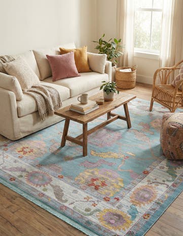 Aqua and Blue Paragon Square Rug
