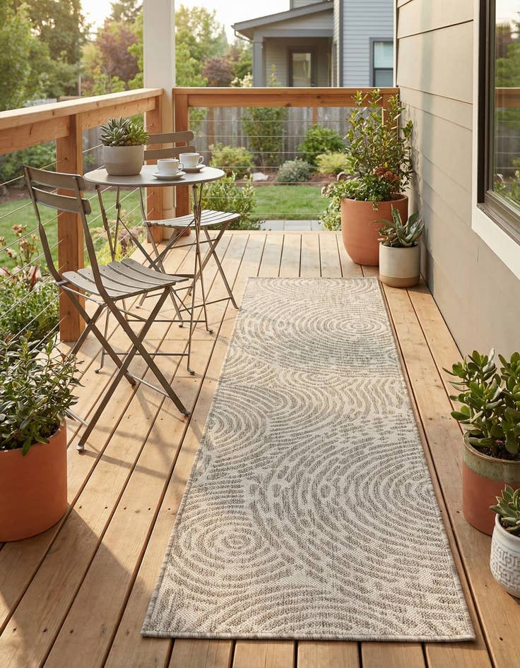 Detail image of 2' x 8' Easy-Clean Modern Indoor / Outdoor Runner Rug