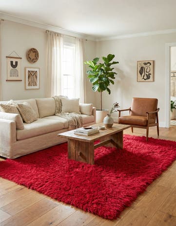 4' 4 x 6' 2 Hand Knotted Moroccan Wool Rug