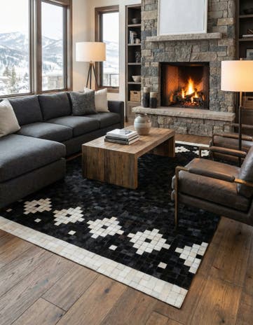 5' 1 x 7' 11 Cowhide Stocks Rug
