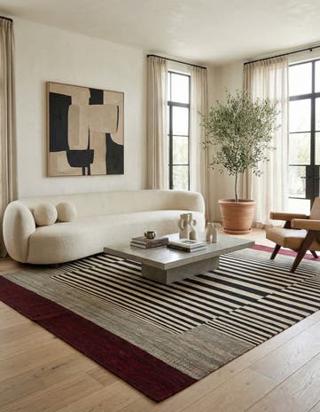 6' x 7' 7 Hand Woven Kilim Modern Wool Rug
