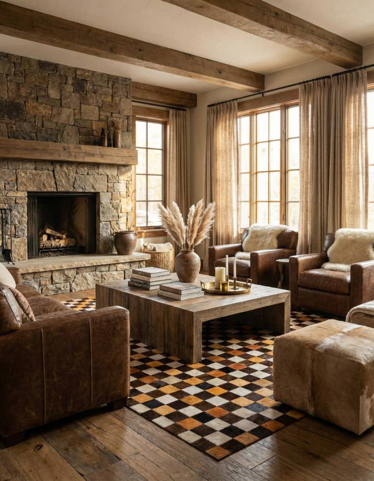 Detail image of  5' 2 x 8' 1 Cowhide - Patchwork Rug