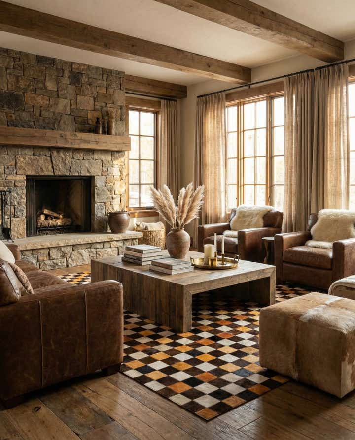 5' 2 x 8' 1 Cowhide - Patchwork Rug