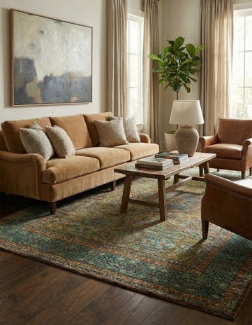 6' 11 x 9' 7 Hand Knotted Mamluk Ziegler Rug