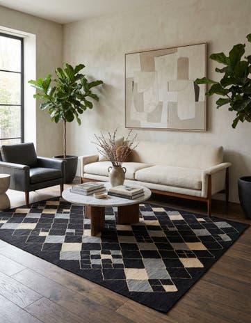 5' x 6' Hand Woven Kilim Modern Wool Rug