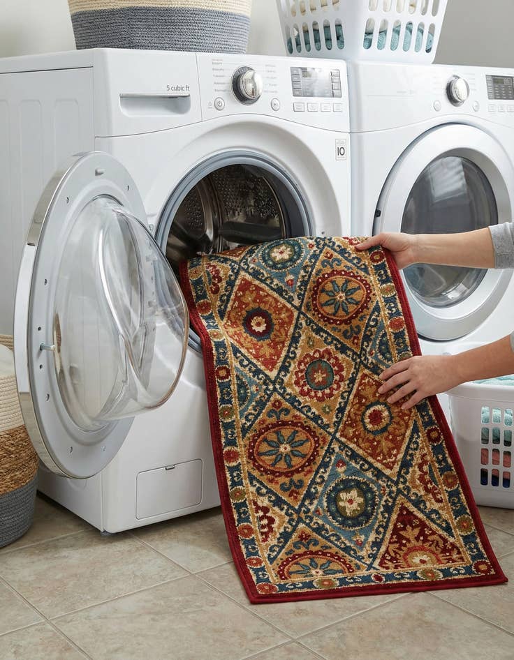 Detail image of  2' 7 x 12'  Washable Modern Indoor / Outdoor Runner Rug