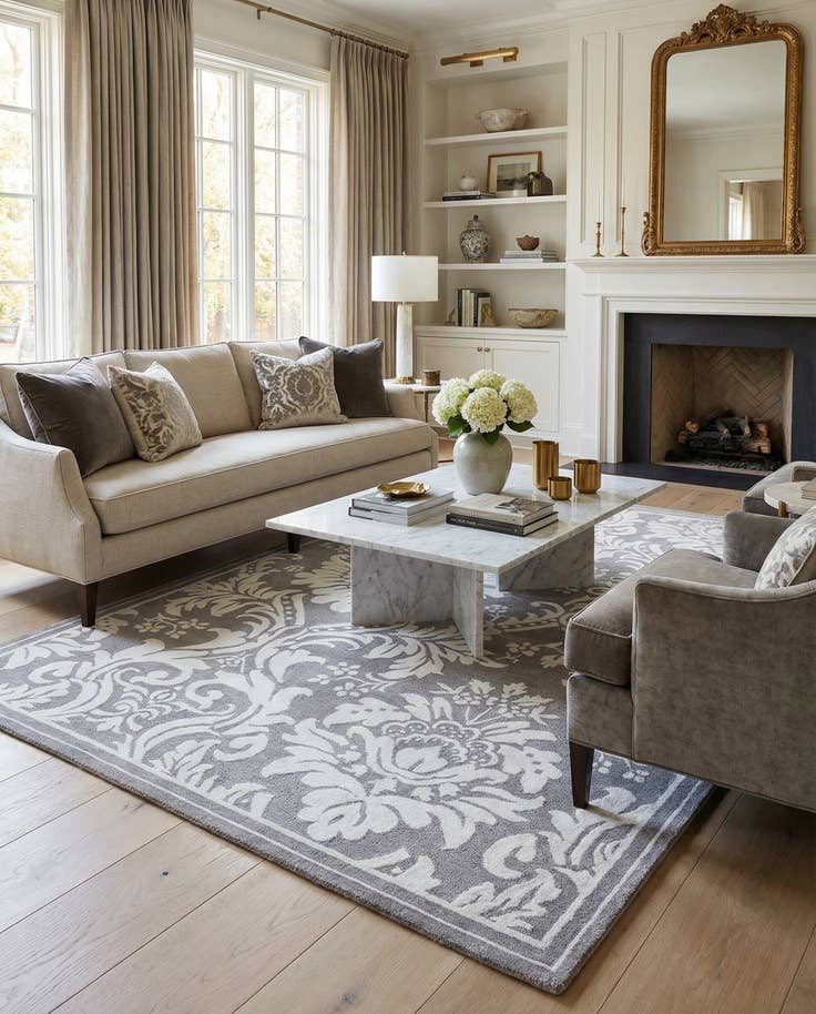 Detail image of 5' 7 x 7' 10 Hand Knotted Darya Wool Rug