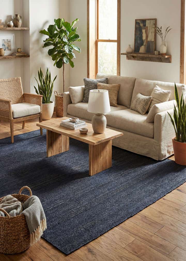 9' x 12' Handmade Braided Jute Rug