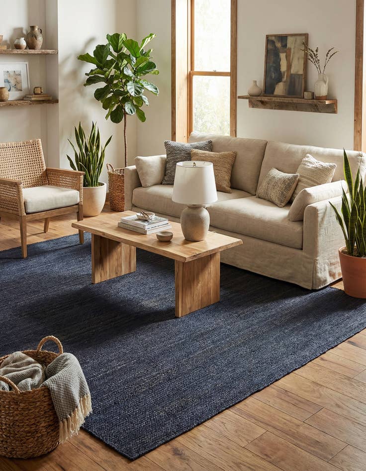 Detail image of 9' x 12'  Hand Braided Jute Rug