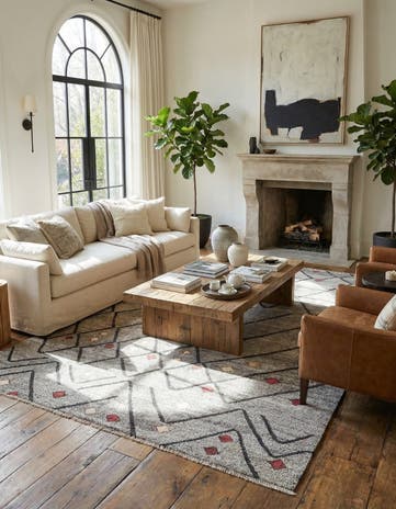 6' 7 x 9' 7 Hand Woven Moroccan Wool Rug