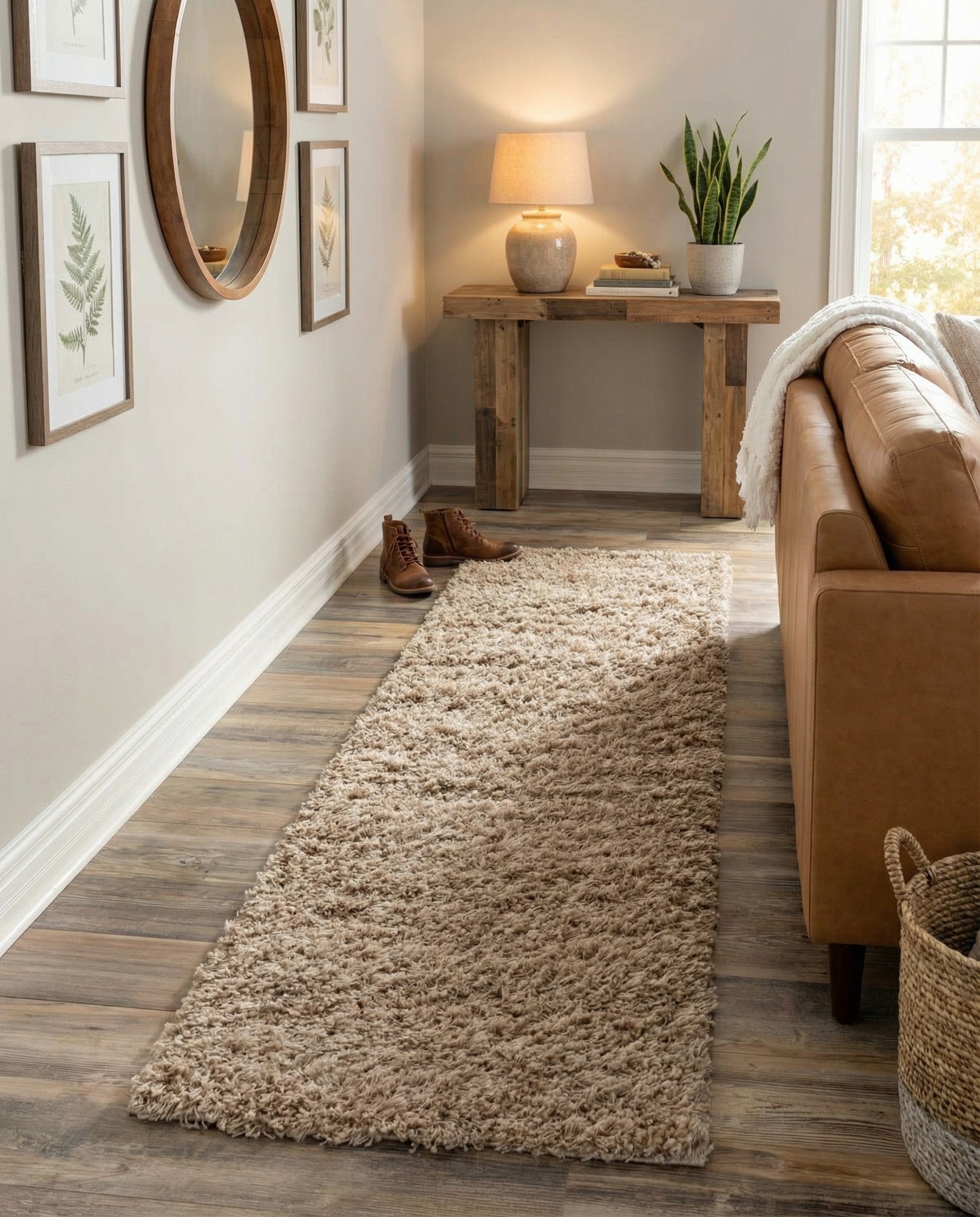  2' 7 x 13' Solid Shag Runner Rug