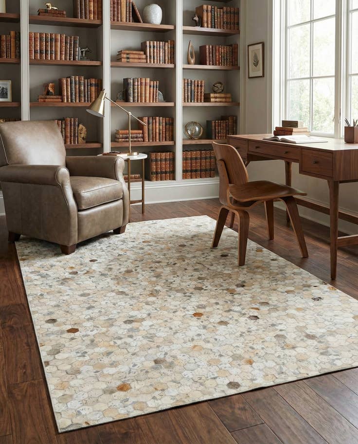 Detail image of 5' 1 x 8' Cowhide Stocks Rug