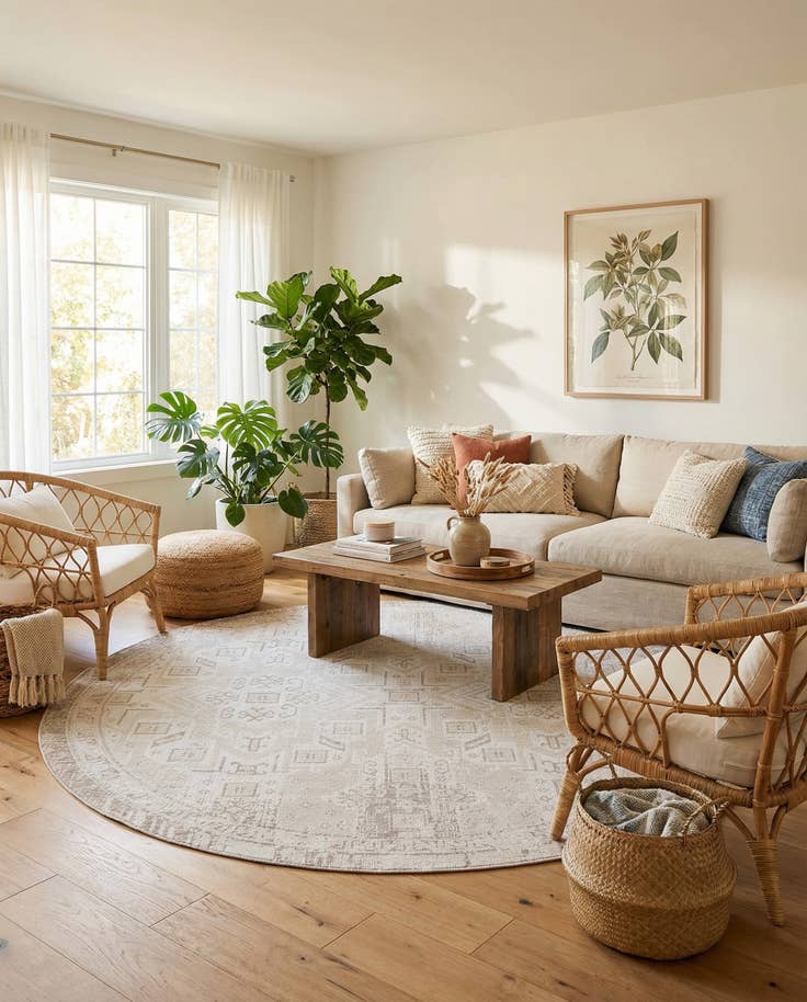 Detail image of 10' x 10' Easy-Clean Aztec Indoor / Outdoor Round Rug