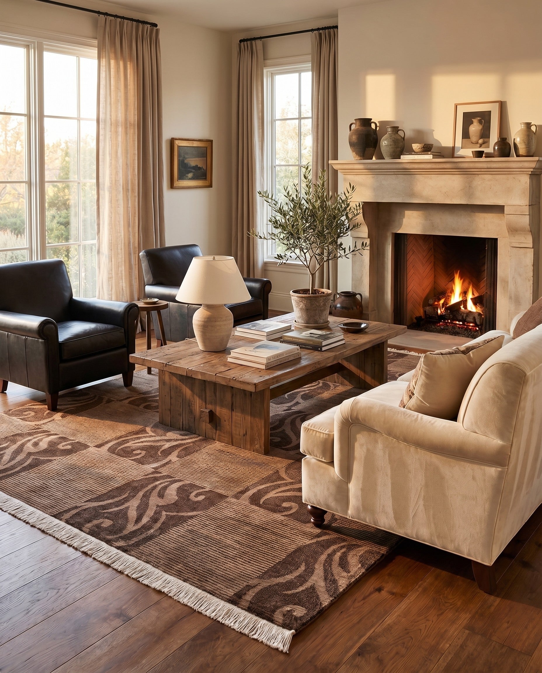 5' 8 x 8' 1 Hand Knotted Darya Wool Rug