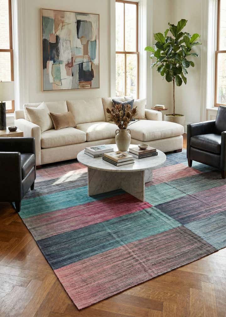 7' 9 x 9' 8 Hand Woven Kilim Modern Wool Rug
