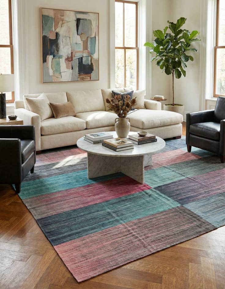 Detail image of 7' 9 x 9' 8  Hand Woven Kilim Modern Wool Rug