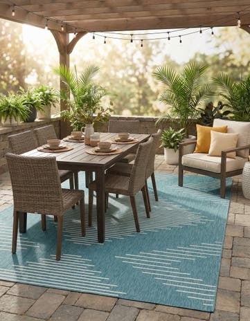 9' x 12' Easy-Clean Modern Indoor / Outdoor Rug