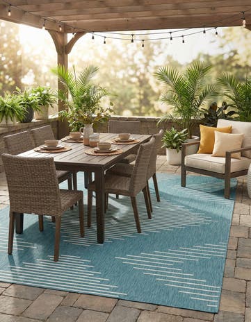 9' x 12' Easy-Clean Modern Indoor / Outdoor Rug