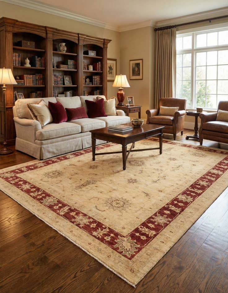 Detail image of 7' x 9' 9  Hand Knotted Peshawar Ziegler Rug