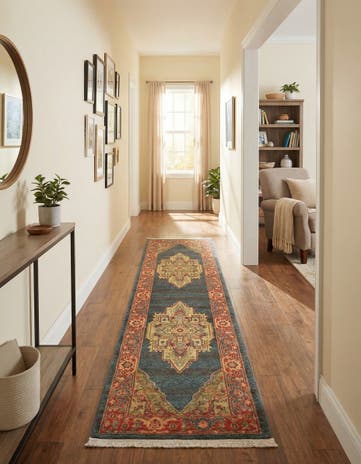 Navy Blue Sara Runner Rug
