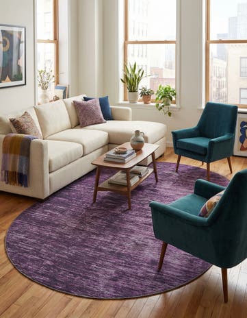 Purple Asha Oval Rug