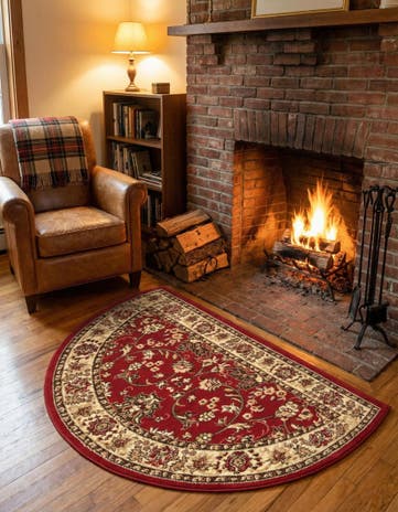 Burgundy Yasmin Hearth Rug
