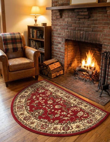Burgundy Yasmin Hearth Rug
