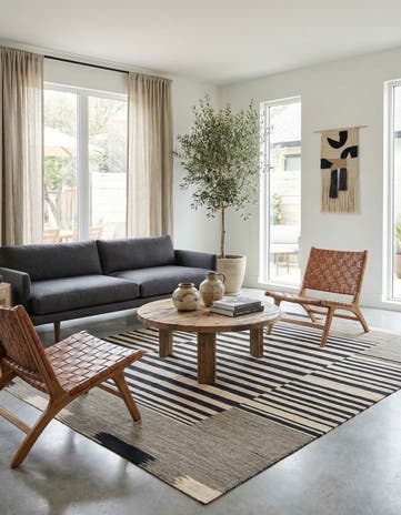 5' 10 x 7' 7 Hand Woven Kilim Modern Wool Rug