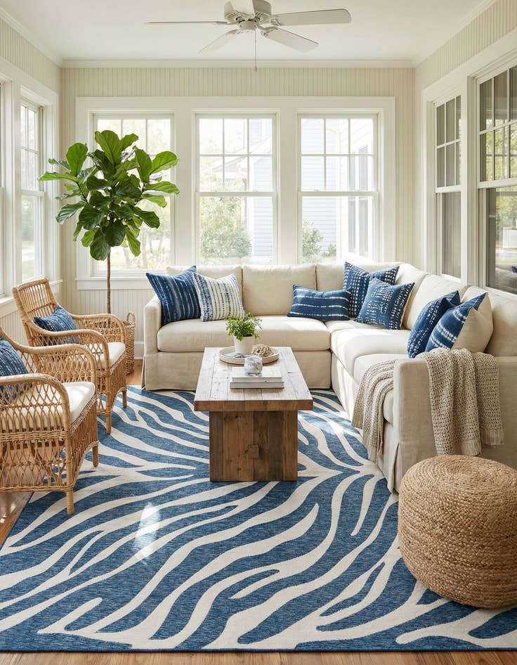 Detail image of 10' x 10'  Washable Safari Indoor / Outdoor Square Rug