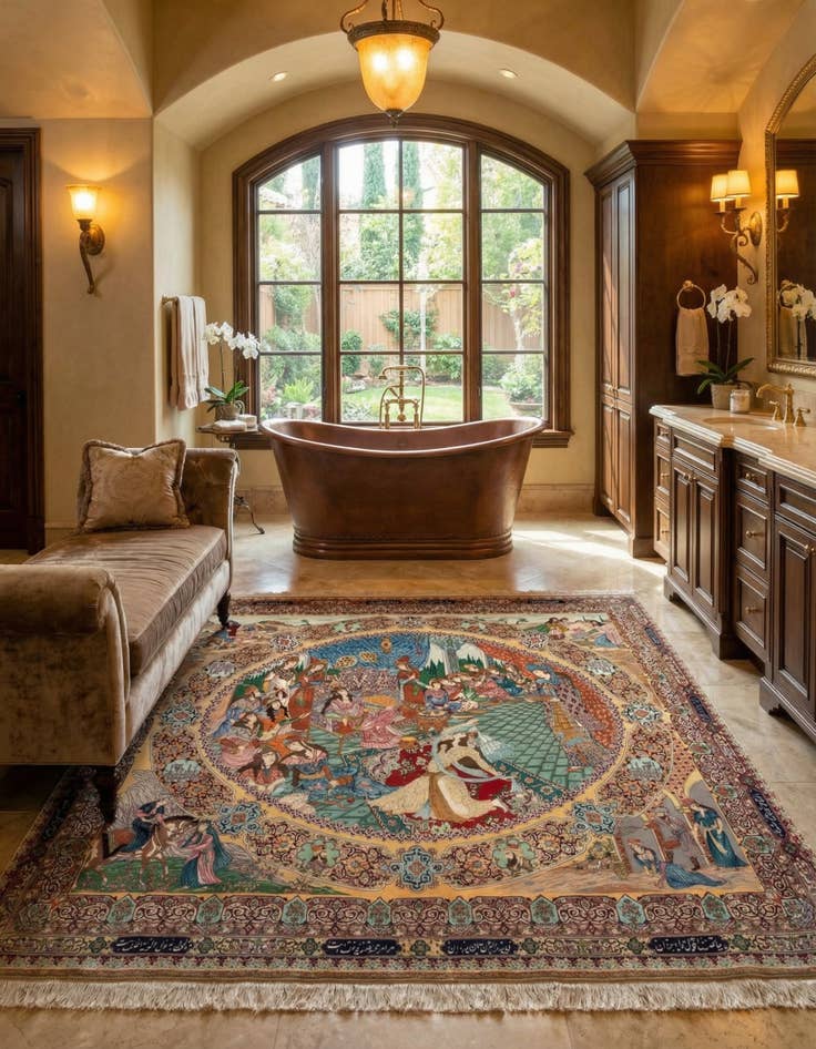 Detail image of 8' 6 x 9' 10  Hand Knotted Tabriz Persian Rug