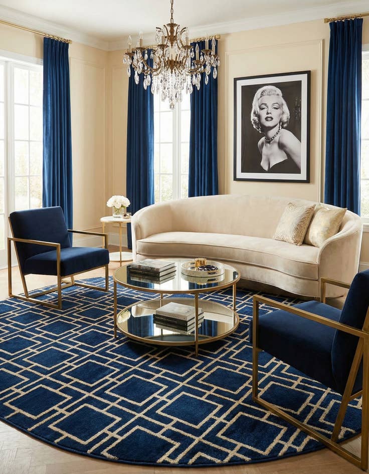 Detail image of  7' 10 x 10'  Marilyn Monroe™ Glam Deco Oval Rug