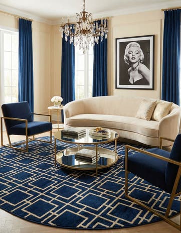 7' 10 x 10' Marilyn Monroe™ Glam Deco Oval Rug