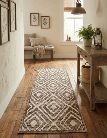 Chocolate Brown Hermitage Runner Rug