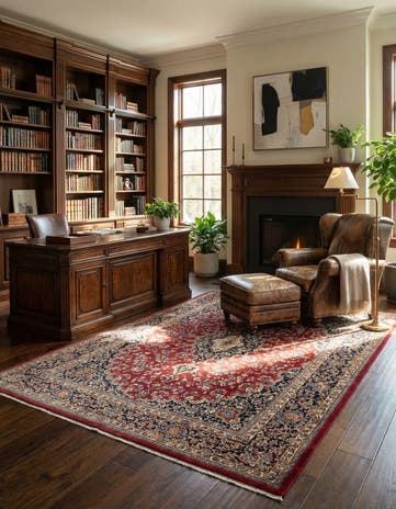 10' x 13' Hand Knotted Mashad Persian Wool Rug