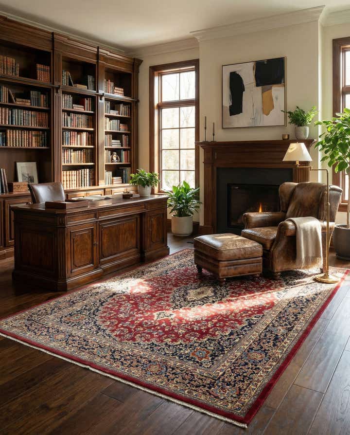 10' x 13' Hand Knotted Mashad Persian Wool Rug