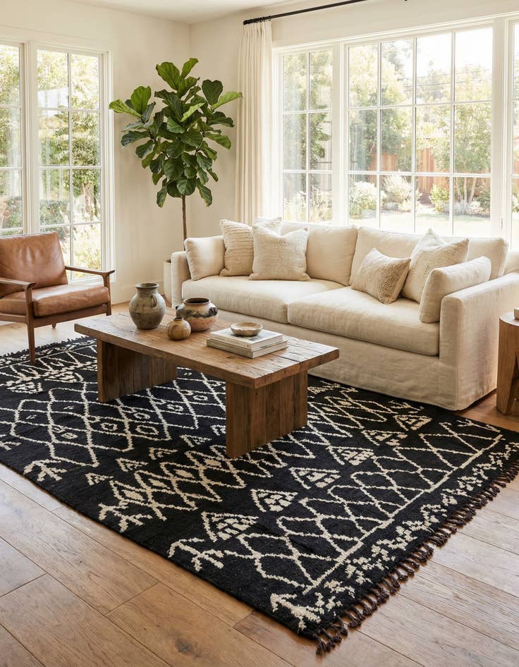 Detail image of 6' x 12' 4  Hand Knotted Moroccan Wool Runner Rug