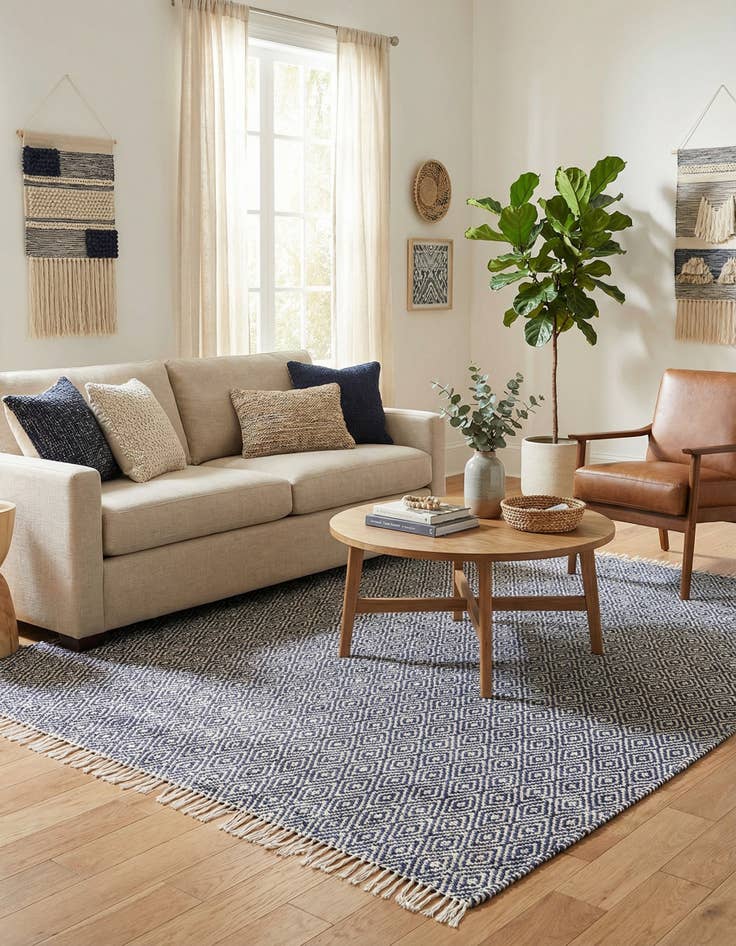 Detail image of 9' x 12'  Hand Woven Braided Jute Rug