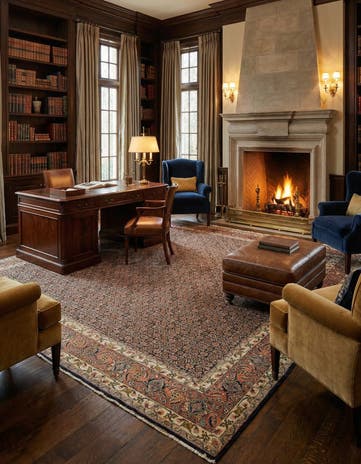 9' 10 x 9' 10 Hand Knotted Bidjar Persian Square Rug