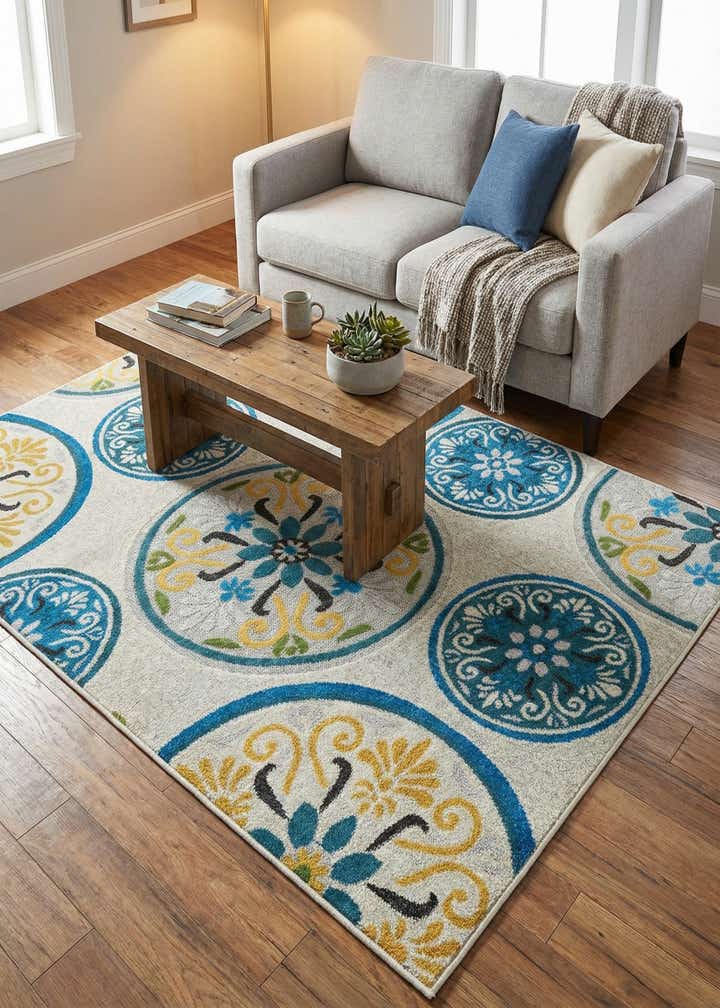 4' x 6' Easy-Clean Modern Indoor / Outdoor Rug