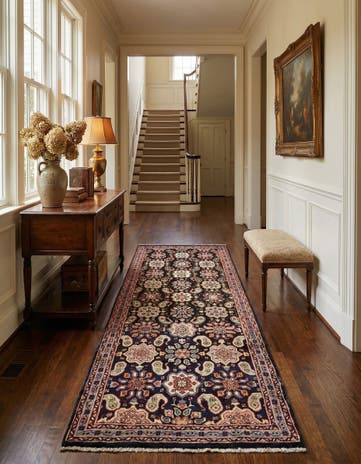 4' 3 x 10' 2 Hand Knotted Farahan Persian Wool Runner Rug