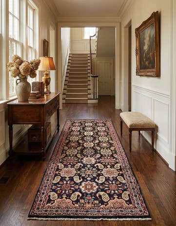 4' 3 x 10' 2 Hand Knotted Farahan Persian Wool Runner Rug