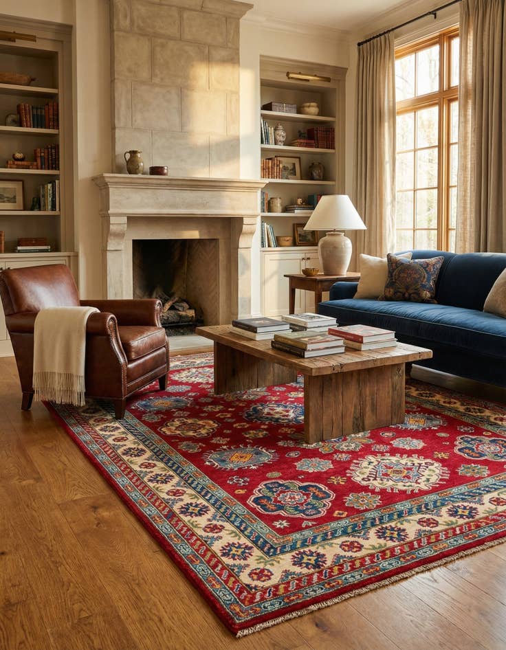 Detail image of 6' 7 x 9' 7  Hand Knotted Kazak Rug