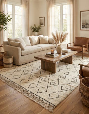 8' 3 x 9' 7 Hand Knotted Moroccan Wool Rug