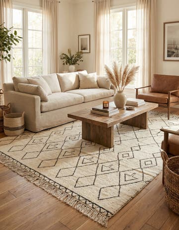 8' 3 x 9' 7 Hand Knotted Moroccan Wool Rug