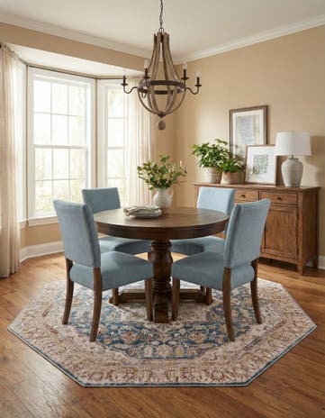 Blue Ivory Deepa Octagon Rug